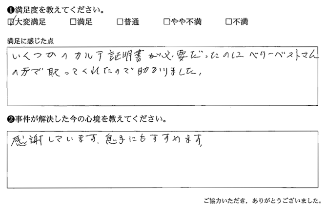 感謝しています