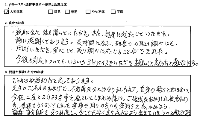 親身になって話しを聞いていただきました